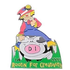 Destination Imagination DI IA 2005 Scarecrow On Cow Spotted Pig Pin